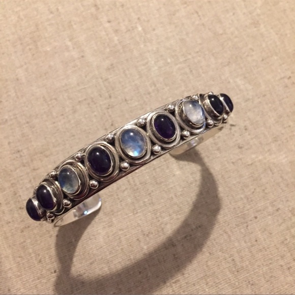 Nicky Butler | Bracelet | Sterling Cuff | Amethyst & Moonstone - Picture 5 of 16